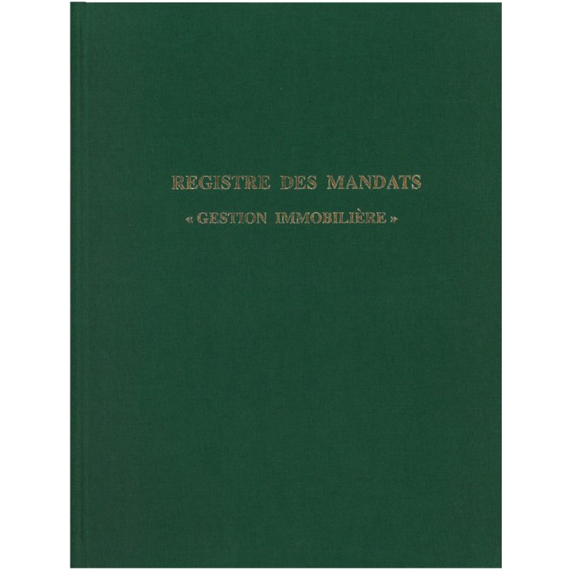 ELVE registre de gestion immobilière, 320×250 mm, vert, 200 pages